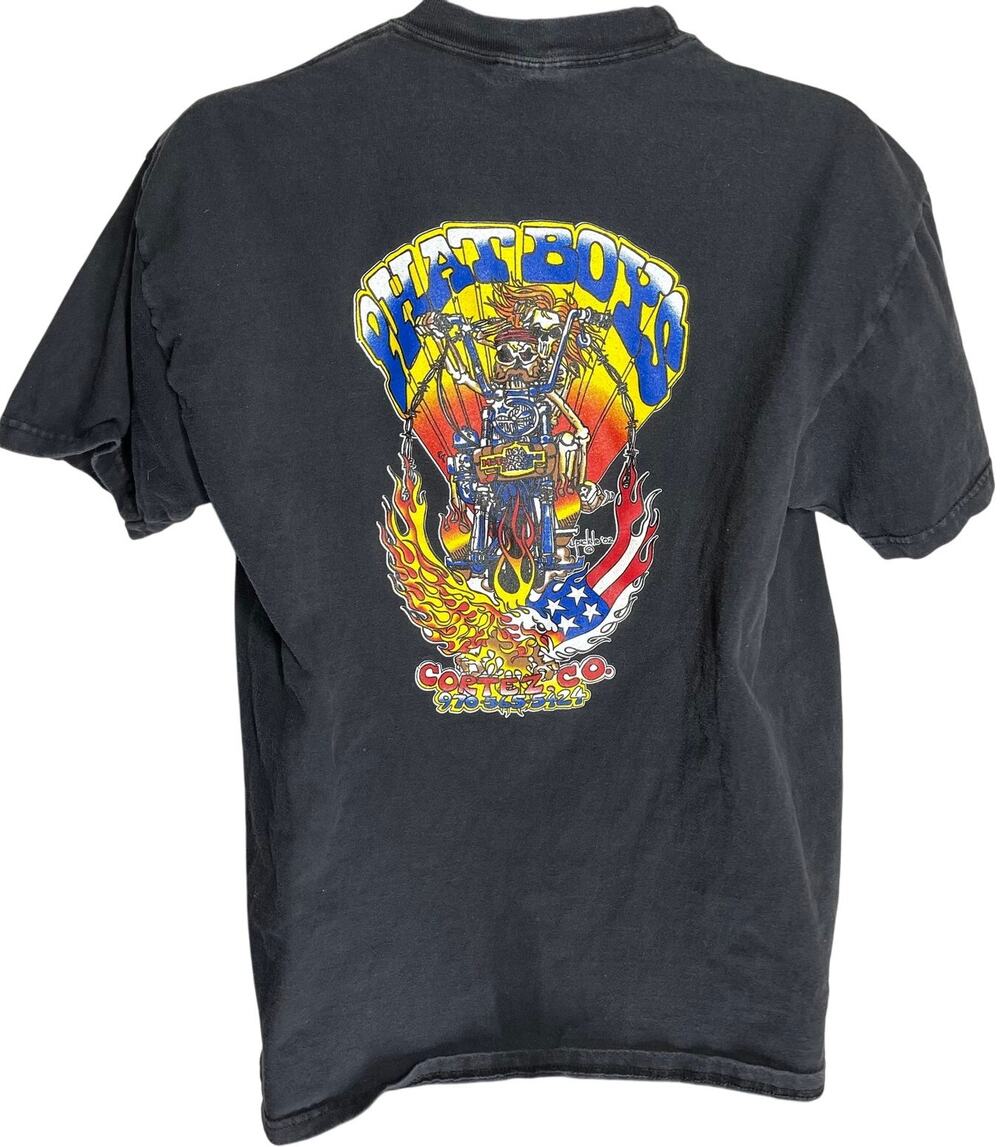 Phat Boys Graphic Tee Shirt Adult Size L Black Cotton Crew Neck Short Sleeve
